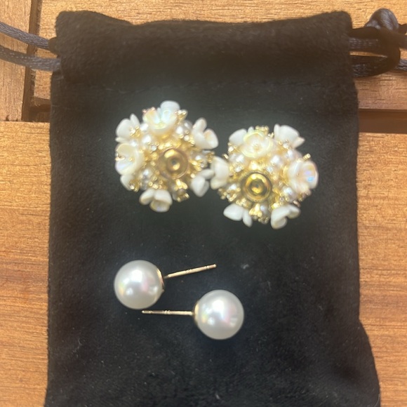 Pearl with zircon diamonds - Picture 2 of 3